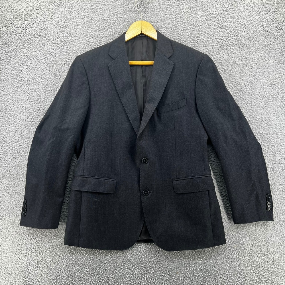 Ermenegildo Zegna Electa Blazer Mens 40R Charcoal Grey Wool Suit Jacket Italy